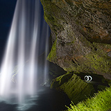 Light Painting and Landscape Photography: Lightmark Lightmark No.106, Light Painting, Night Photography, Seljalandsfoss, Iceland.