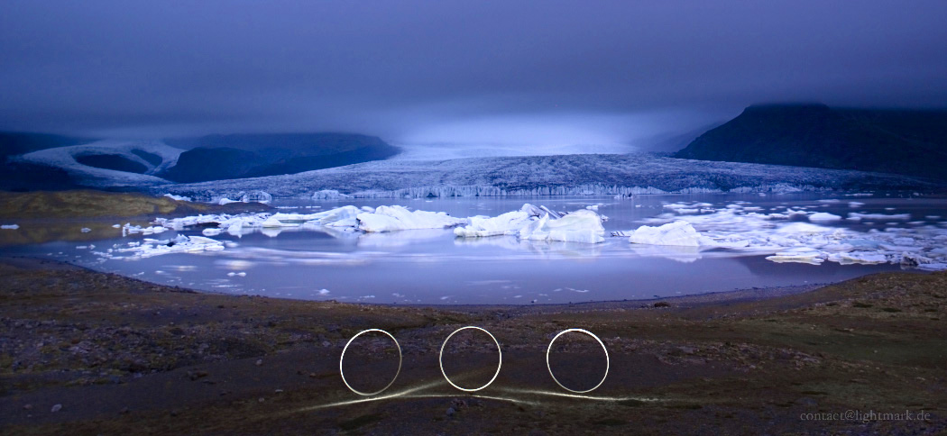 Lightmark No.108, Skaftafell National Park, Fjallsárlón, Iceland, Light Painting, Night Photography.