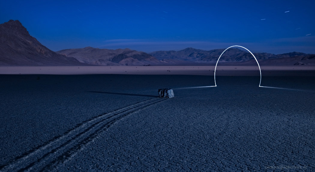 Lightmark No.115, The Racetrak Playa, Death Valley, California, Light Painting, Night Photography.