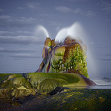 Lightmark No.116, Fly Geyser, Black Rock Deserts, Nevada, USA, Light Painting, Night Photography.