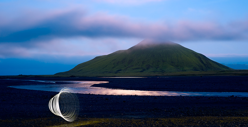 Lightmark No.123, Tjaldgilsháls, Oldufell, Iceland, Light Painting, Night Photography.