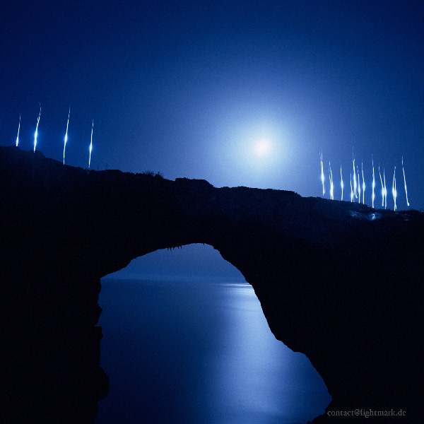 Lightmark No.30, Puente Natural en Cala Varques, Spain, Indonesia, Light Painting, Night Photography.