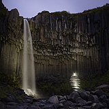 Lightmark No.104, Svartifoss, Iceland, Light Painting, Night Photography.